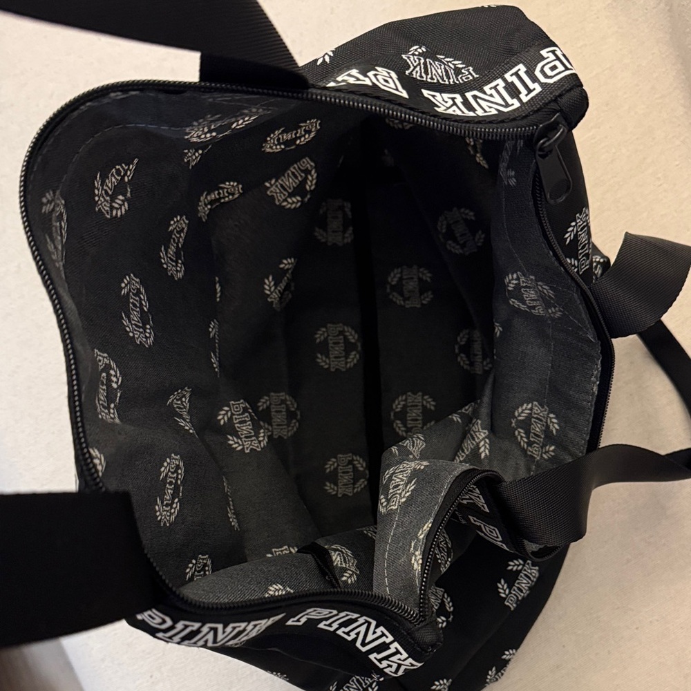 PINK Victoria's Secret Black Logo Print Tote Bag - Picture 3 of 3
